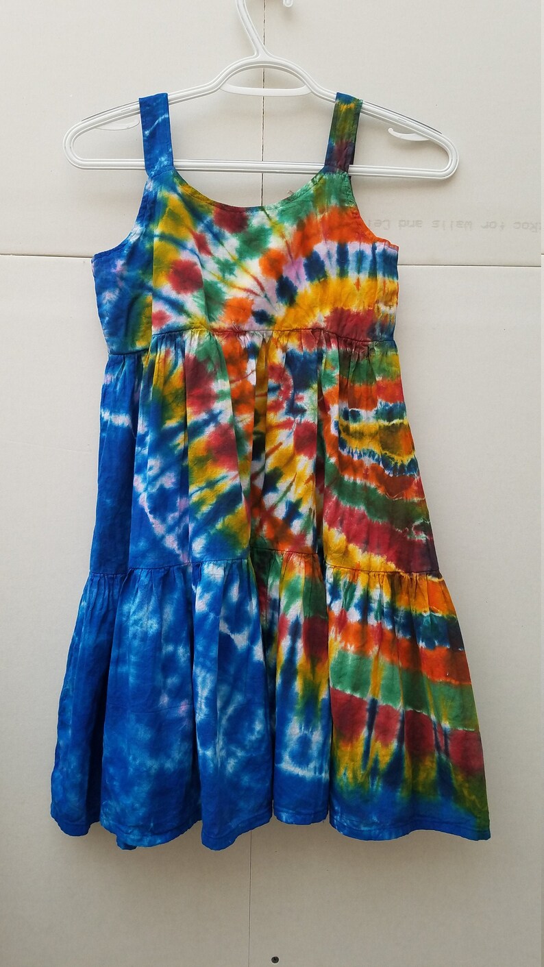 8T Kids Tie dye dress girls.Unique birthday christmas gift for image 0