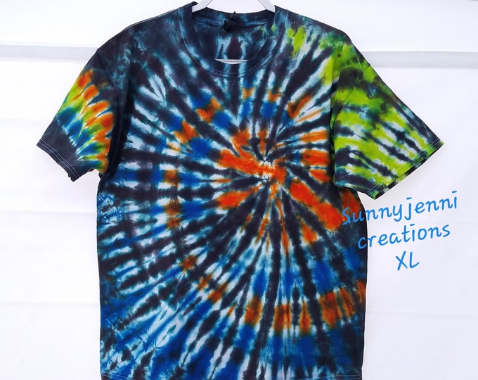 Xl Unique Tie dye t shirt,Father's Day gift Birthday Gift for fathers,Boho Adult tie dye shirt Handmade,Gift for Dads, Birthday Gift Ideas