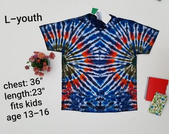 L Jugend Krawatte Farbshirt für Kinder, Einzigartiges Weihnachtsgeschenk für Kinder XL Jugendgröße, einzigartiges Weihnachtsshirt für Jungen und Mädchen Kinder L Jugendgröße