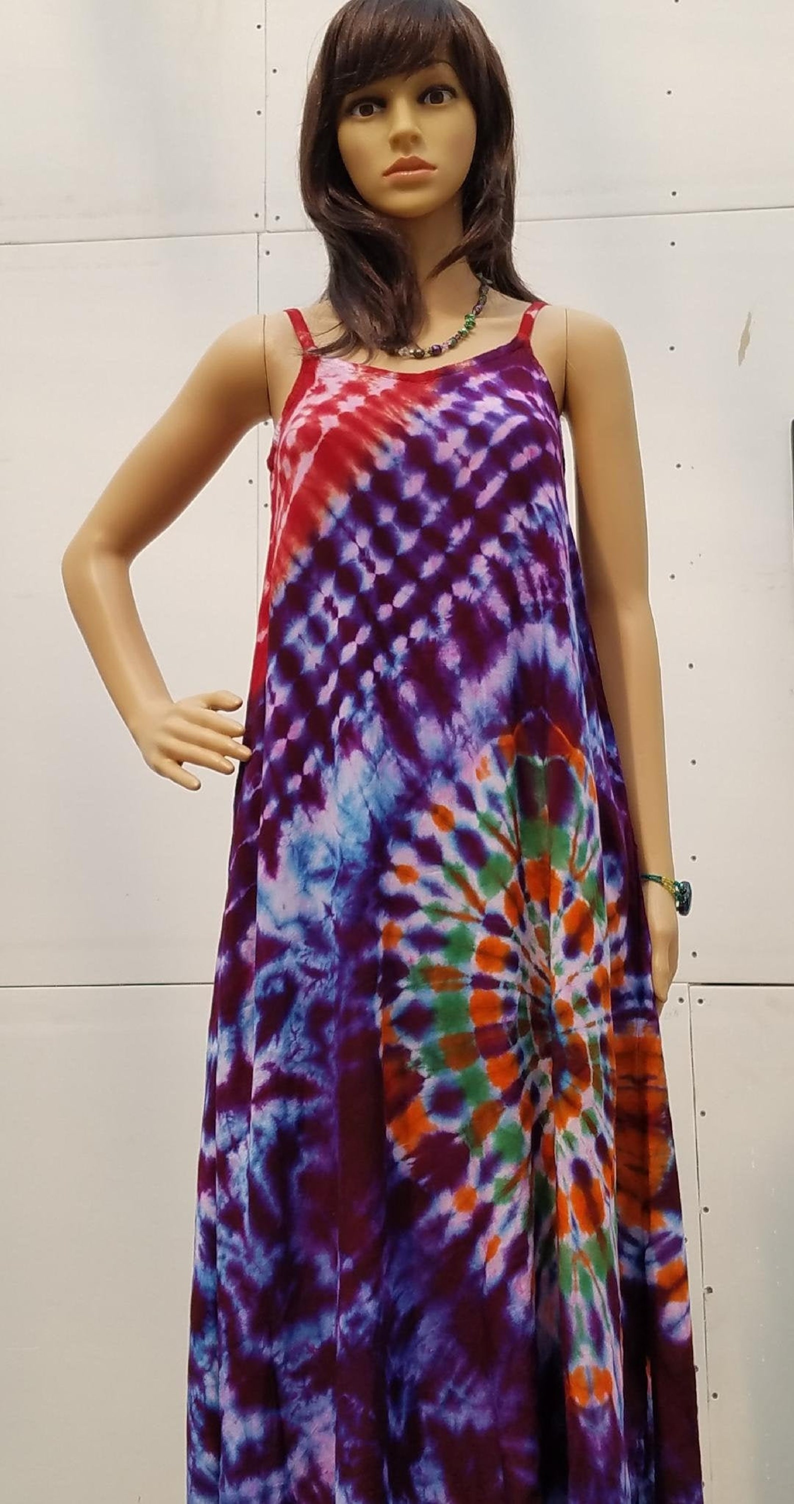 Tie dye Long Dress size SmallUnique tie dye dressankle Etsy