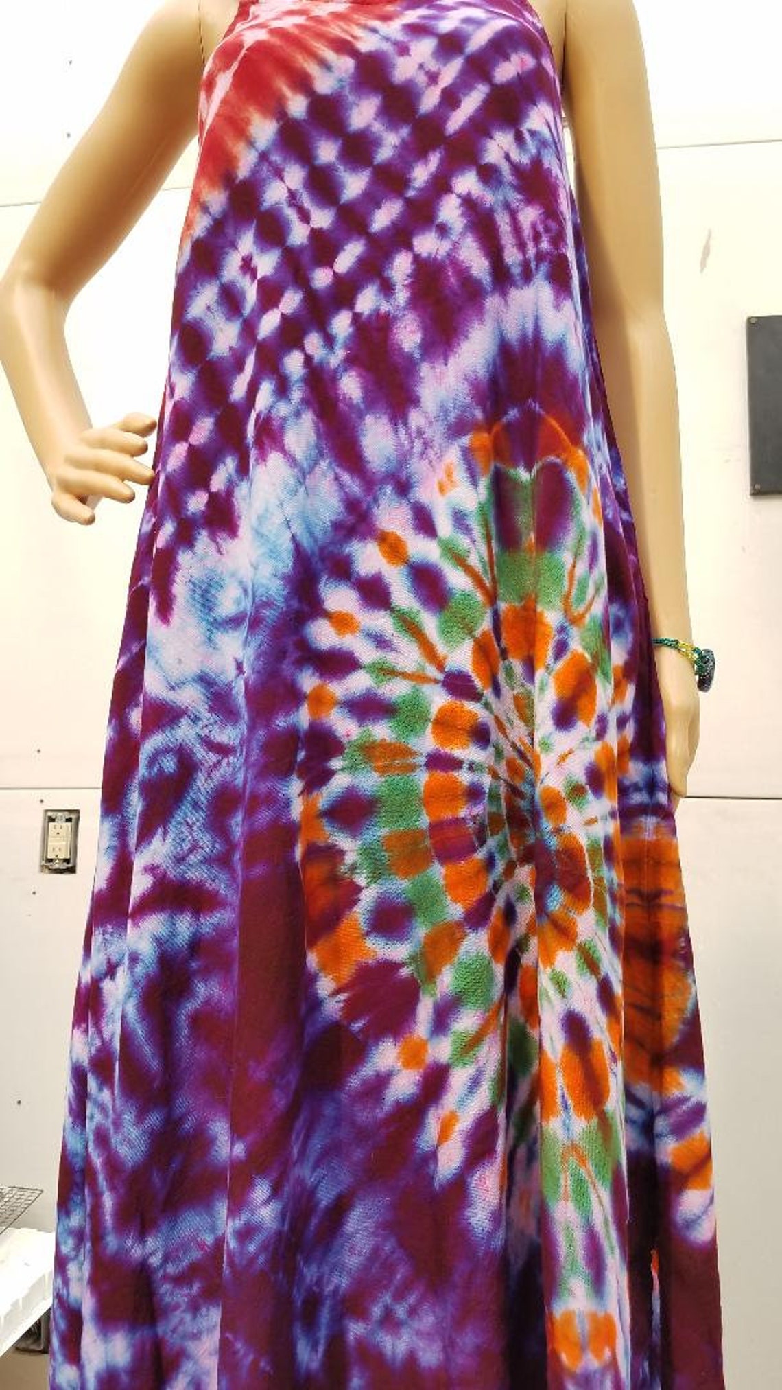 Tie dye Long Dress size SmallUnique tie dye dressankle Etsy