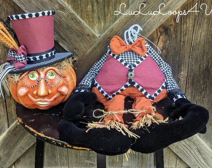 Pumpkin Man Wreath Attachment, Halloween Wreath Attachment, Fall