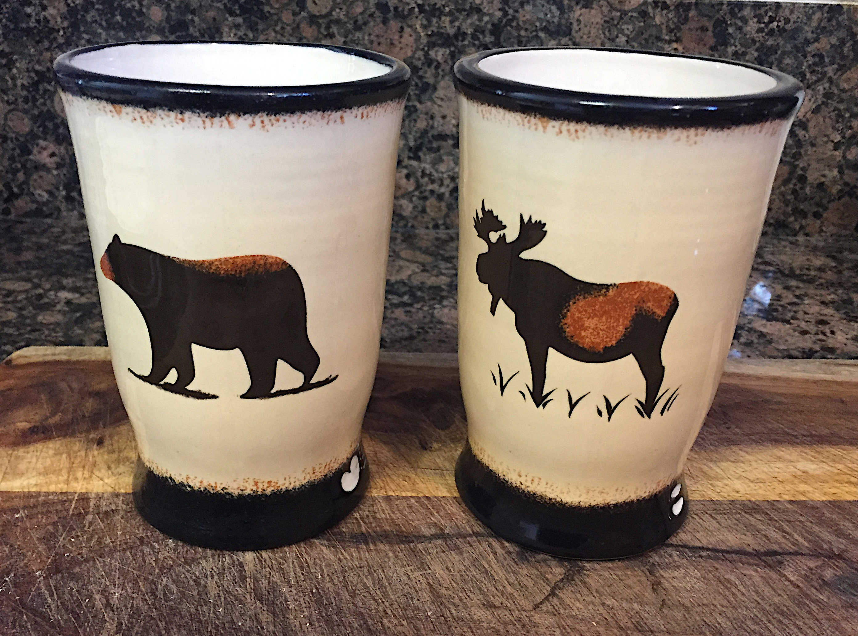 DOWAN Travel Coffee Mugs Set of 2 15 OZ Ceramic Mug Insulated Cork Bottom  NIB