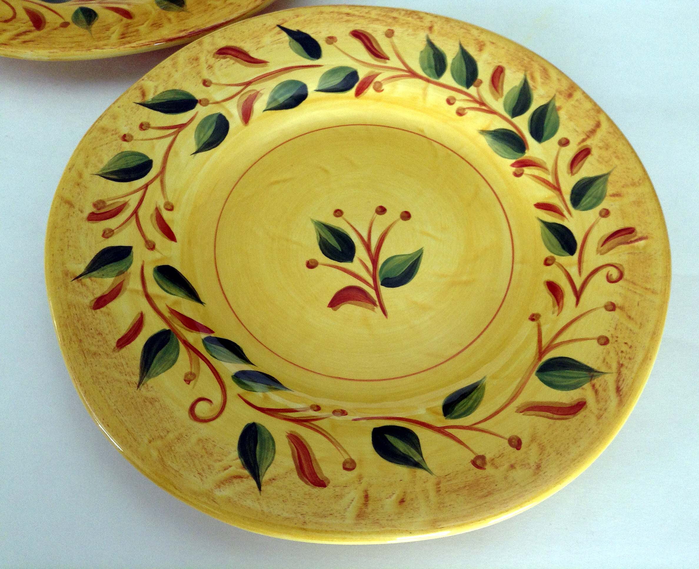 Set of 2 / Tabletops Gallery Dinner Plates / Esperanza Pattern Etsy