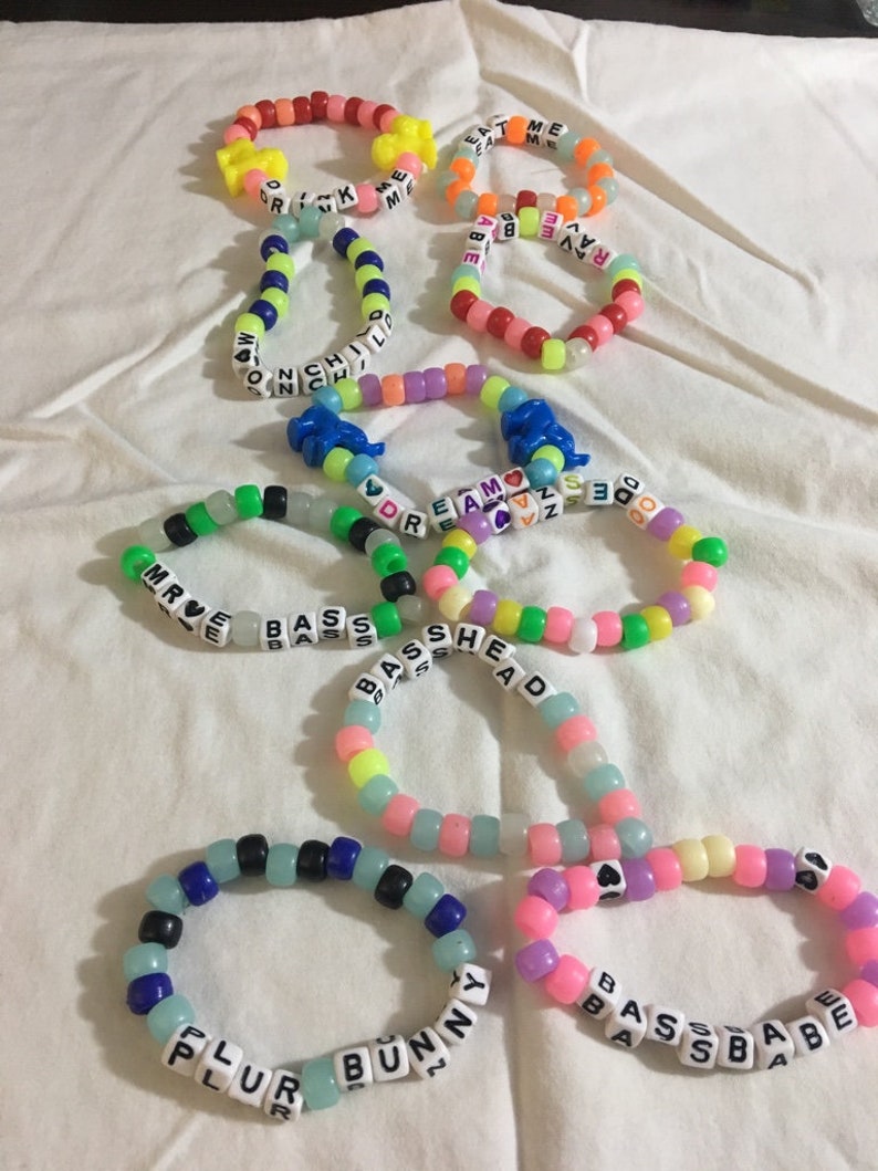10 pk kandi bracelets custom sayings Etsy