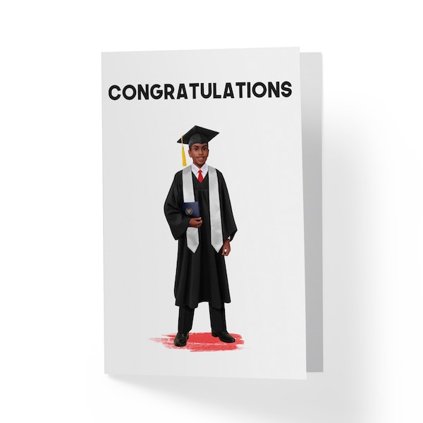 African American Graduation Card, Black Boy Graduation Card, Black Male Graduation Greeting Card, Class of 2026, HBCU Grad