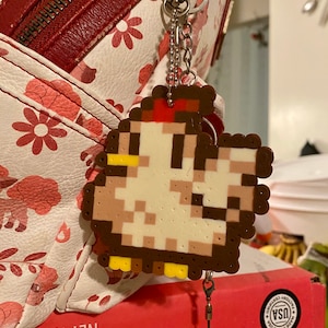 Stardew Valley Chicken - Perler Keychain or Magnet