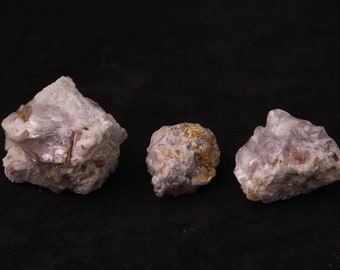 3 Lepidolite mica + pink tourmaline