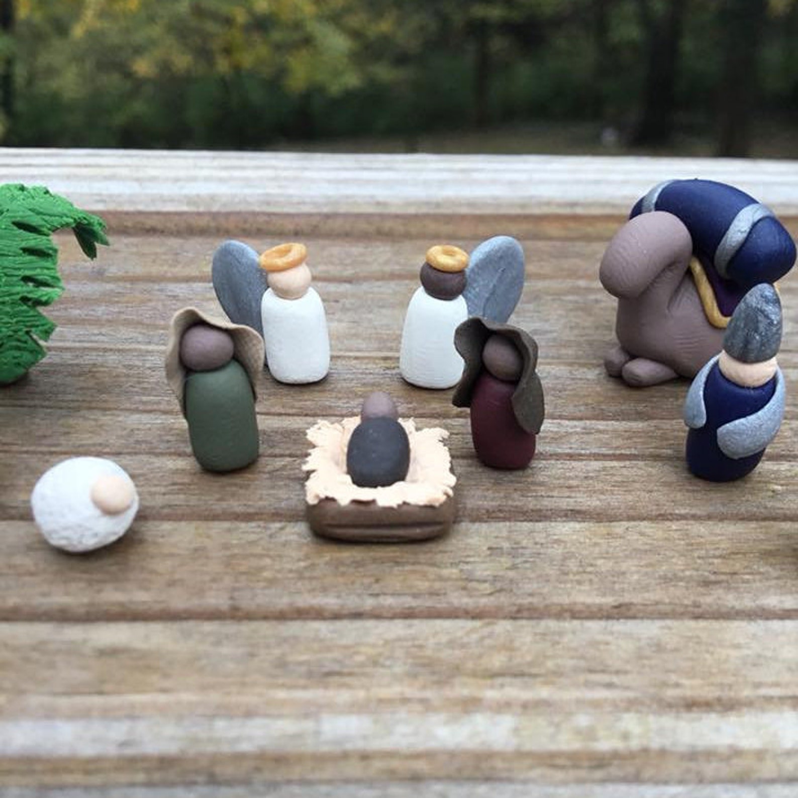 Miniature polymer clay nativity 14 piece set Etsy