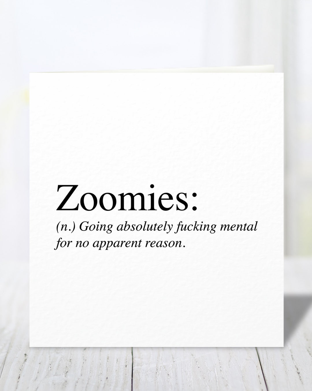 Zoomies Definition Style Dictionary Style Card Funny Etsy