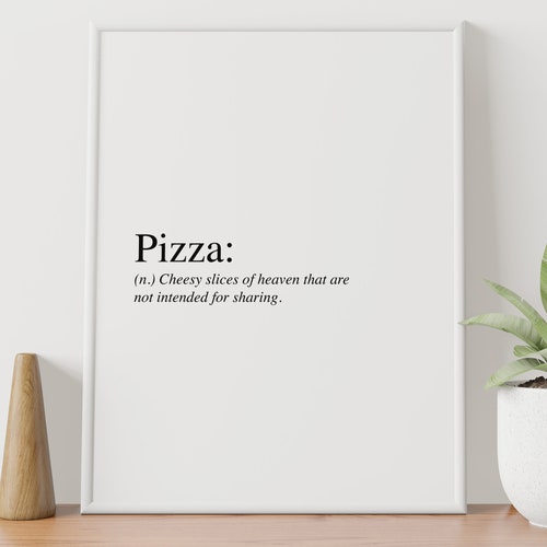 Pizza Definition Wall Print Kitchen Prints Kitchen Decor Etsy