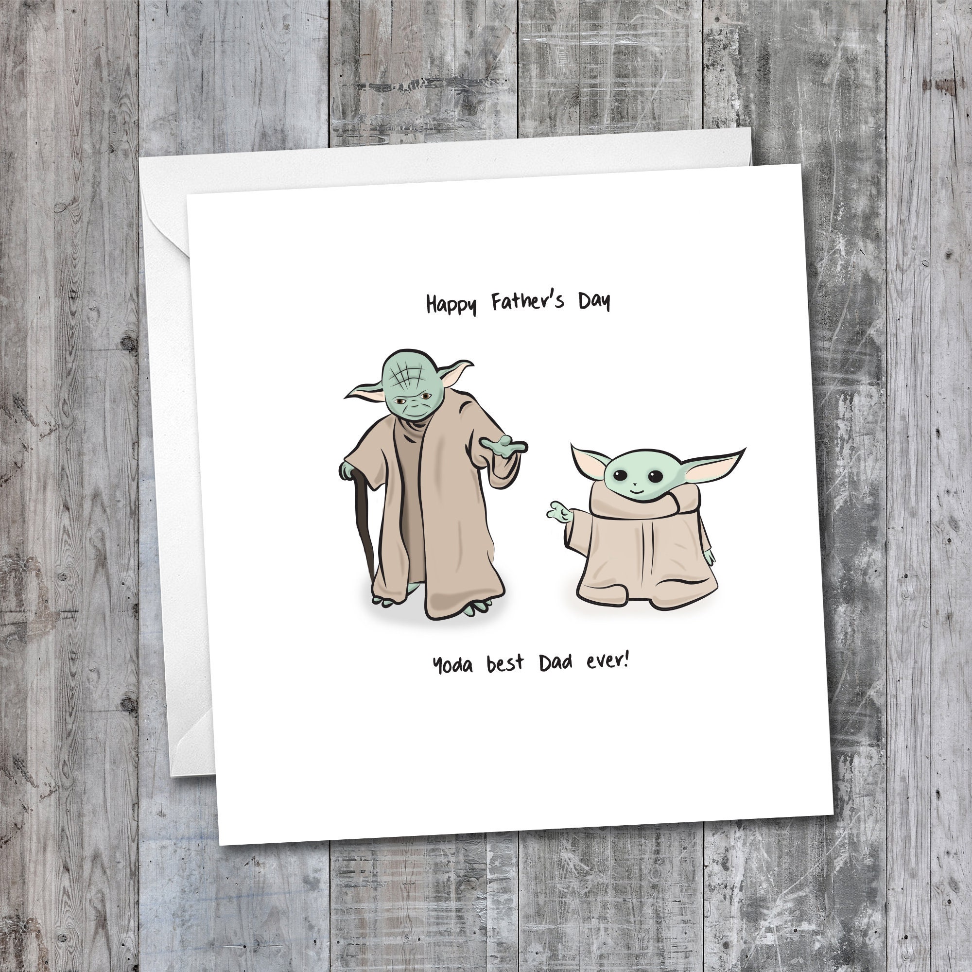 Happy Father's Day Card - Father Yoda & Baby Yoda - Mandalorian -…