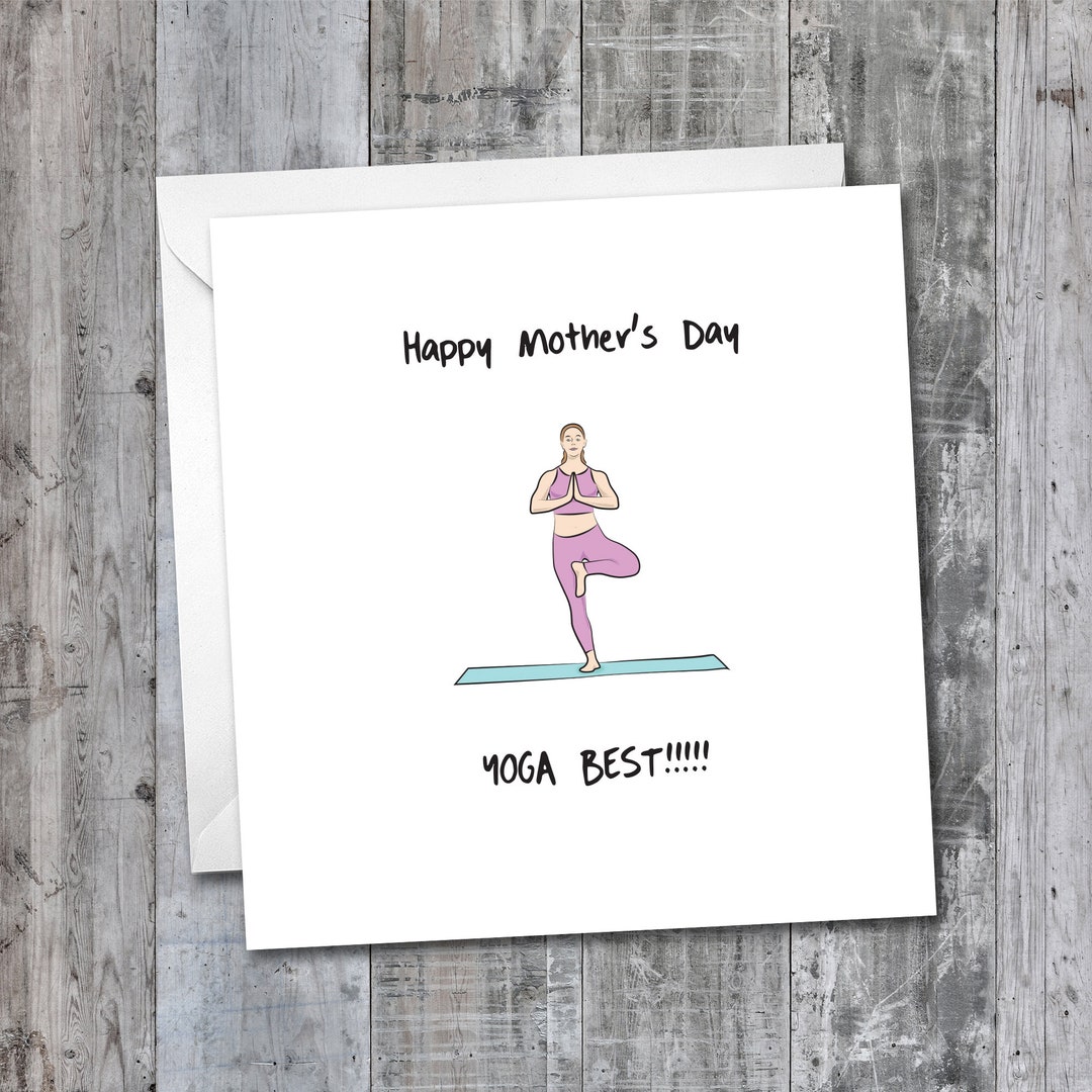 Happy Mother's Day Card Yoga Best Yoga Mum Gift Card Etsy