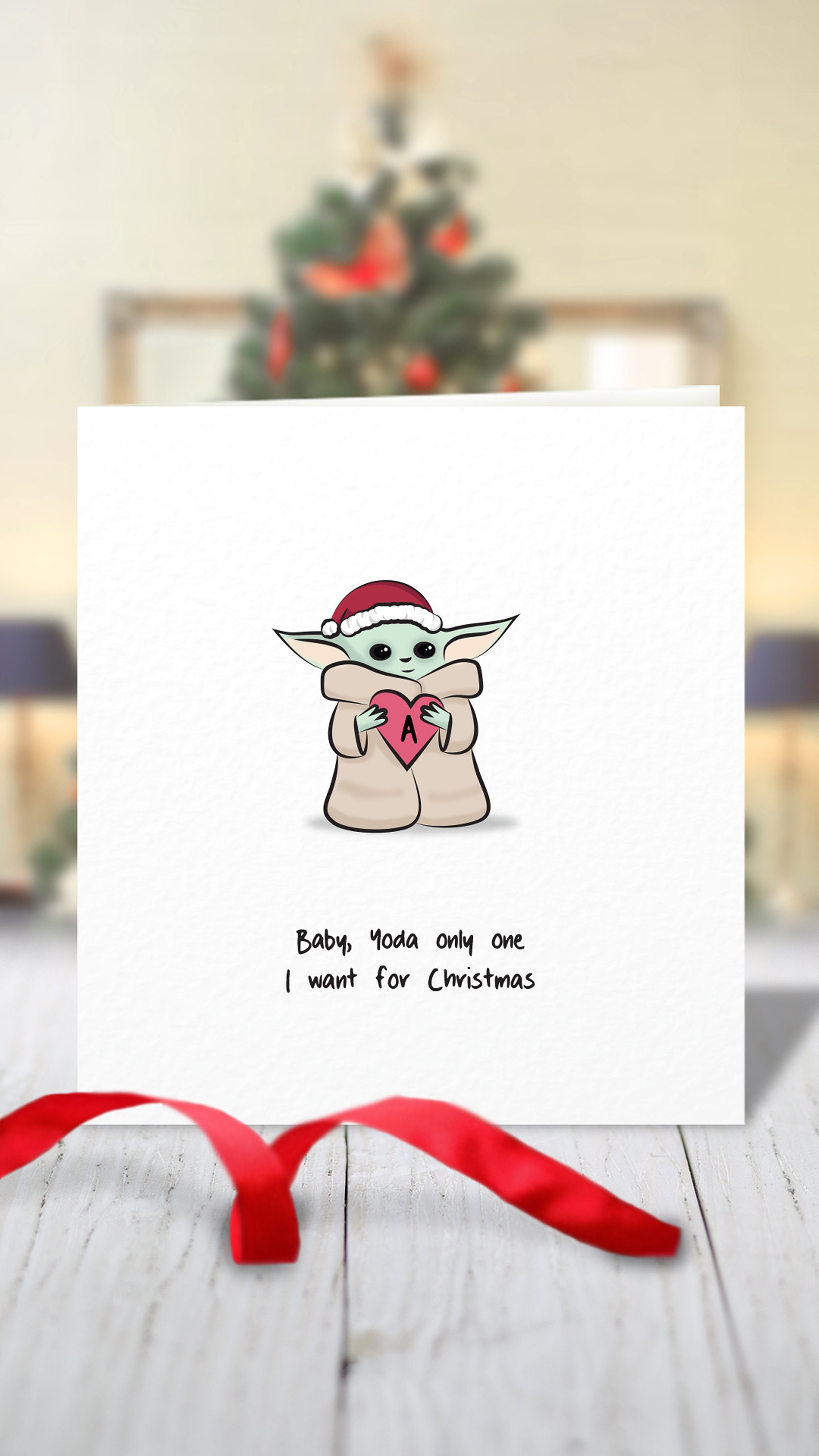Personalised Baby Yoda Christmas Card - Mandalorian - Star Wars - Lov…