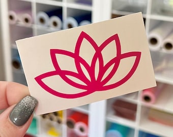 lotus sticker, lotus decal, floral car window decal, lotus tumbler sticker, lotus vinyl decal, meditation sticker, permanent vinyl sticker