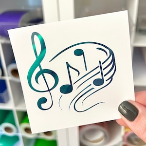 music sticker, music decal, treble clef car window decal, music note tumbler sticker, music note vinyl decal, permanent vinyl sticker