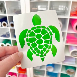 sea turtle sticker, turtle decal, tropical sticker, beach sticker, beach car window decal, ocean tumbler sticker, permanent vinyl sticker