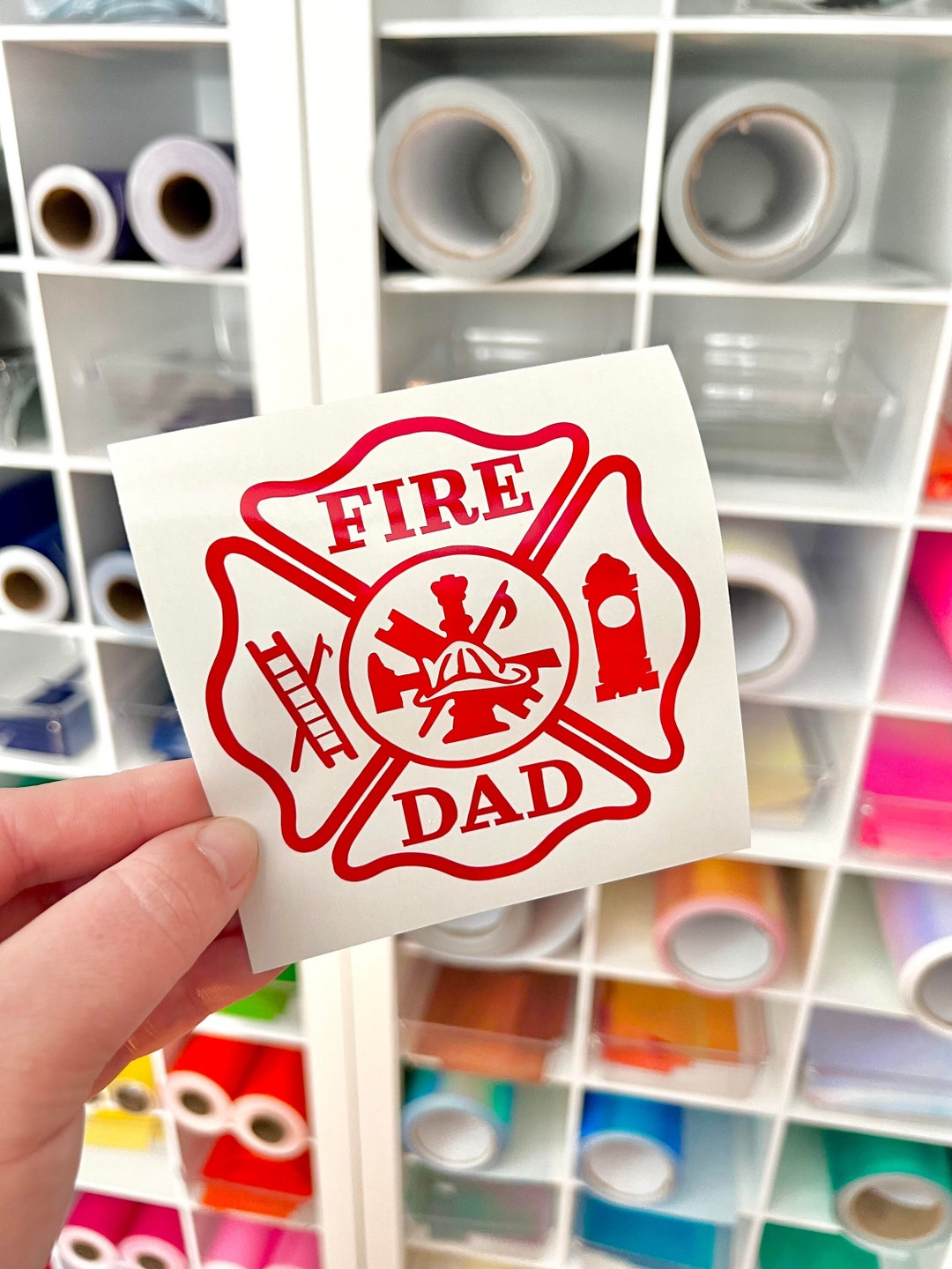 Fire Dad Sticker Fire Dad Decal Firefighter Car Window Etsy