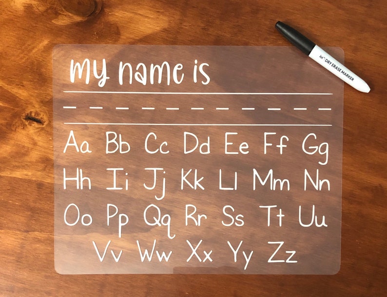 Educational alphabet tracing dry erase mat for young students Homeschool or distance learning writing tool for name and alphabet.