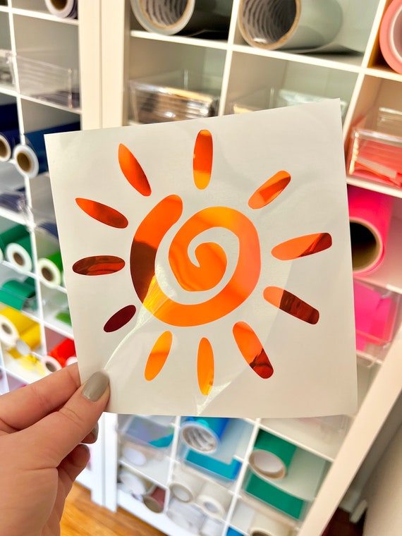 Swirl Sun Sticker, Permanent Vinyl Decal