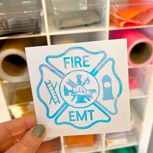 Fire EMT Sticker, Fire EMT Decal, Firefighter Car Window Decal, Fire ...