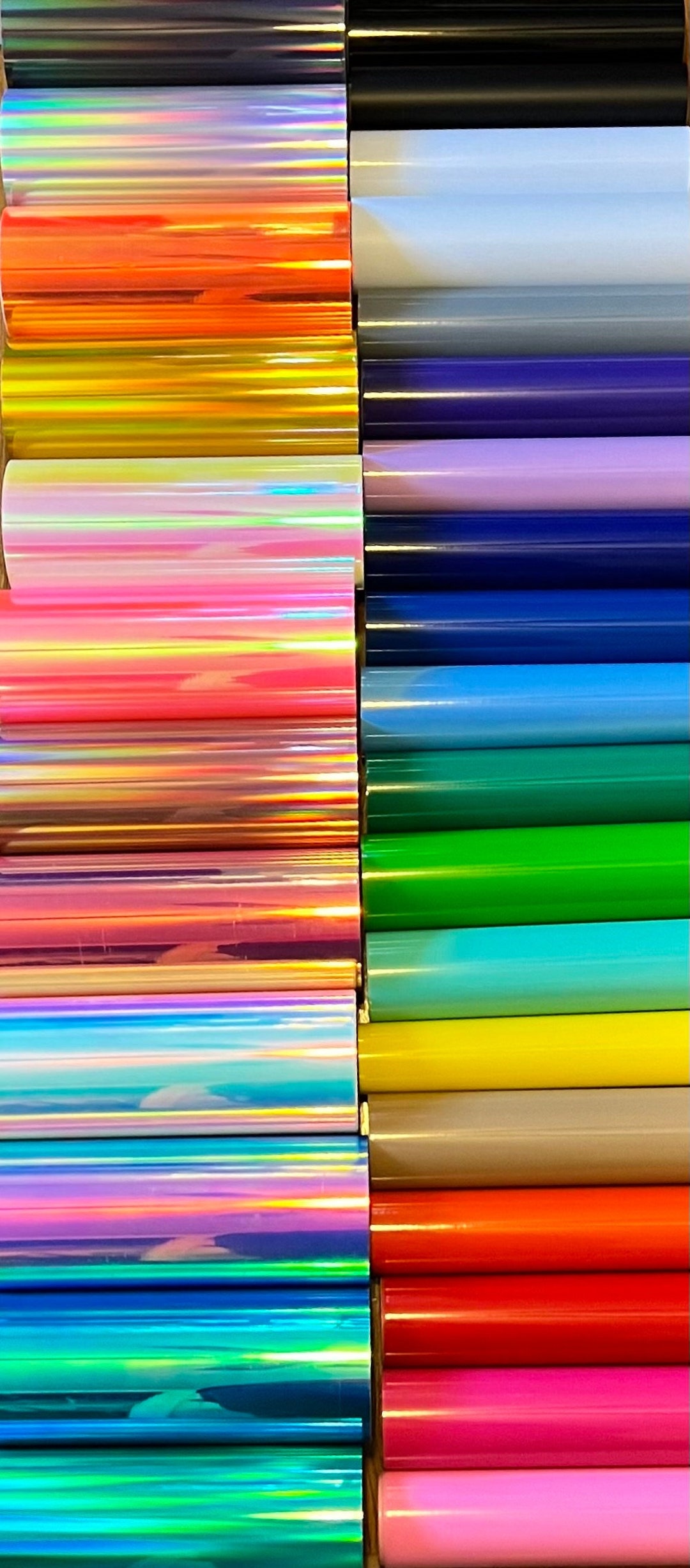 Kassa Holographic Vinyl Sheets - 10 Colors Permanent Adhesive Bundle