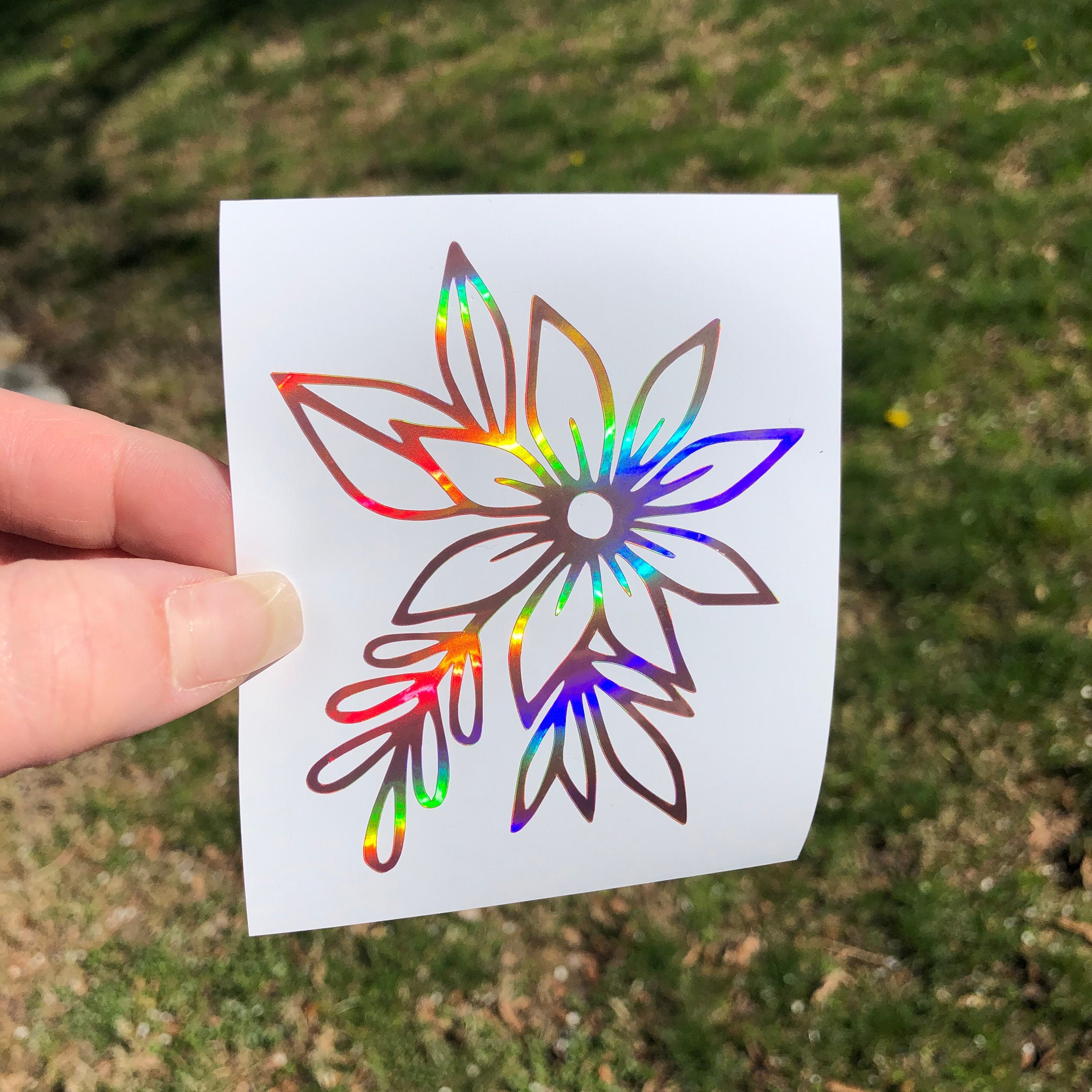 Floral wildflower vinyl decal transfer sticker for laptop Etsy