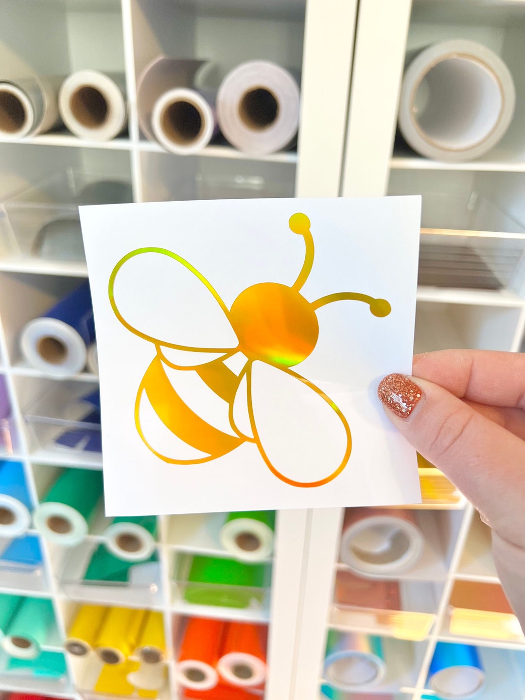 Hyper Bee Sticker Kit Bee Sticker, Honeycomb Permanent Vinyl Decal - Etsy