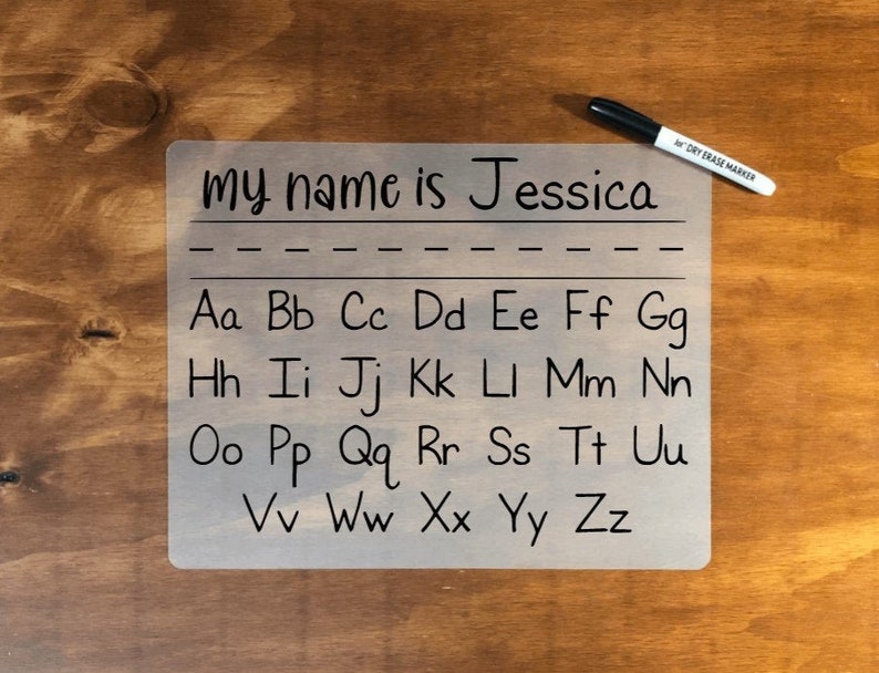 Educational alphabet tracing dry erase mat for young students Homeschool or distance learning writing tool for name and alphabet.