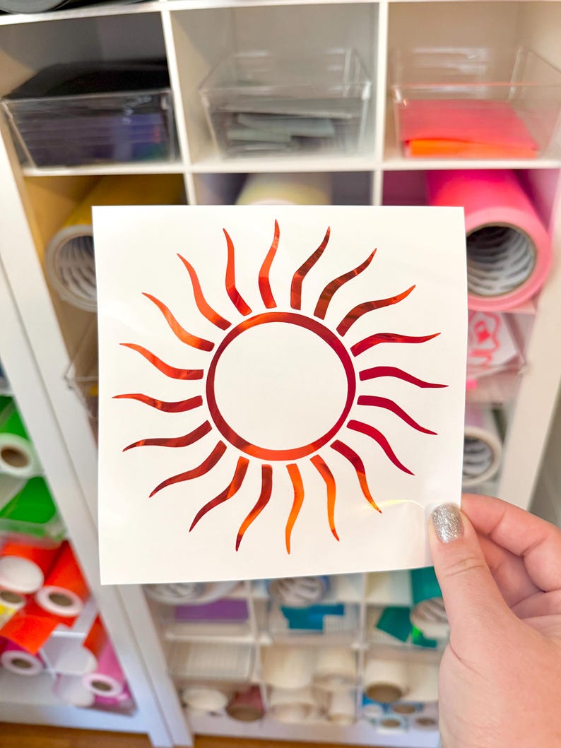 Swirl Sun Sticker, Permanent Vinyl Decal - Etsy