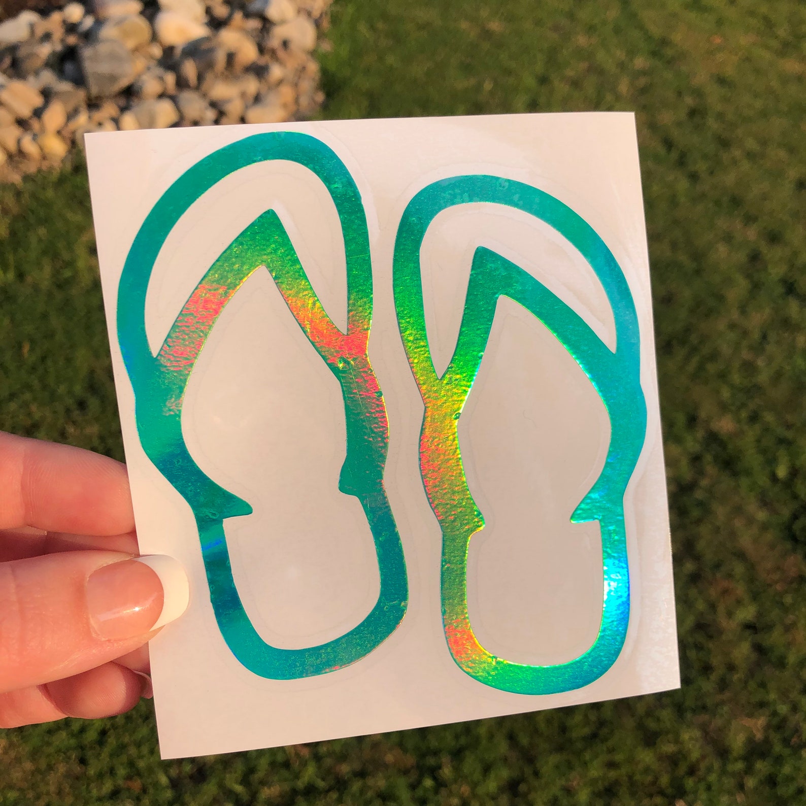 Flipflop Sticker Flipflop Decal Flipflop Car Window Etsy