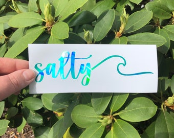 salty sticker, salty decal, tropical sticker, beach sticker, beach car window decal, ocean tumbler sticker, permanent vinyl sticker