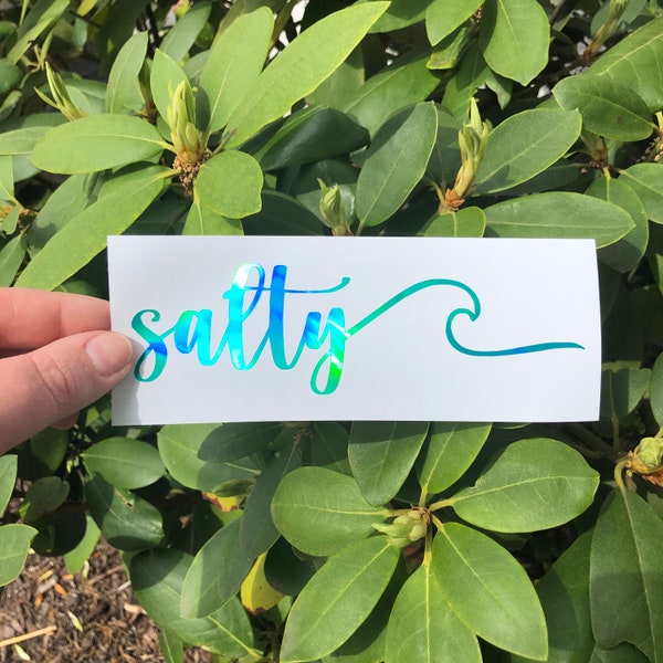 salty sticker, salty decal, tropical sticker, beach sticker, beach car window decal, ocean tumbler sticker, permanent vinyl sticker