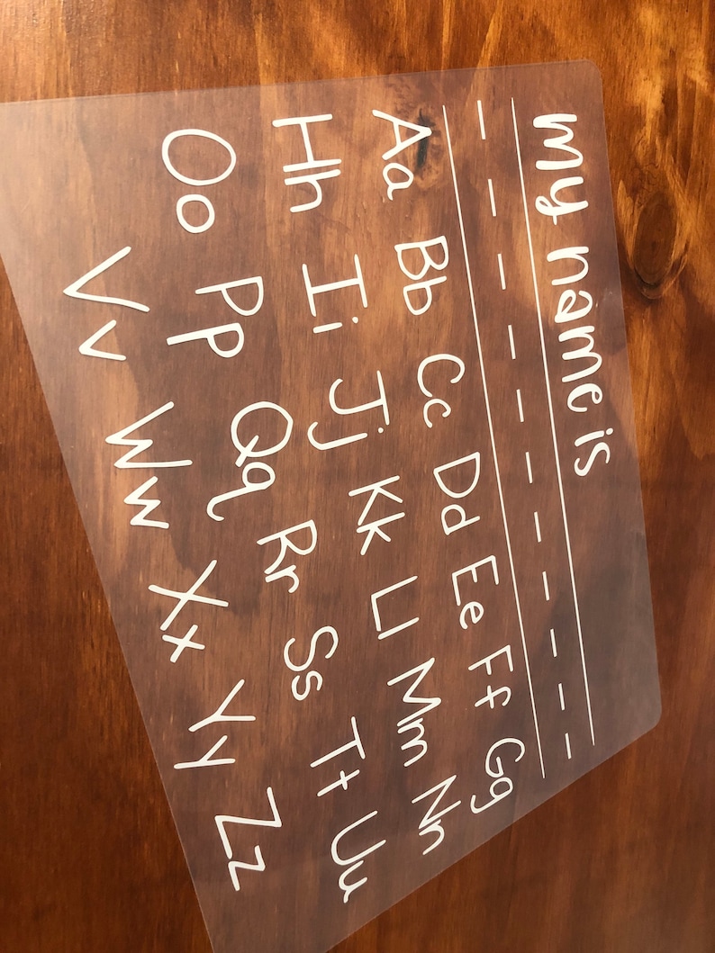 Educational alphabet tracing dry erase mat for young students Homeschool or distance learning writing tool for name and alphabet.