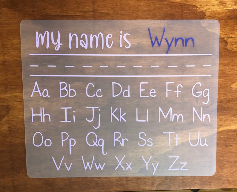 Educational alphabet tracing dry erase mat for young students Homeschool or distance learning writing tool for name and alphabet.