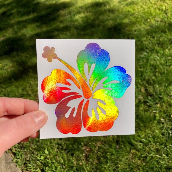 thumbnail image 2 of Hibiscus Hawaiian Flower Vinyl Decal – 5x5, For Car Truck Window Laptop, 440 Graphics 2 of 4