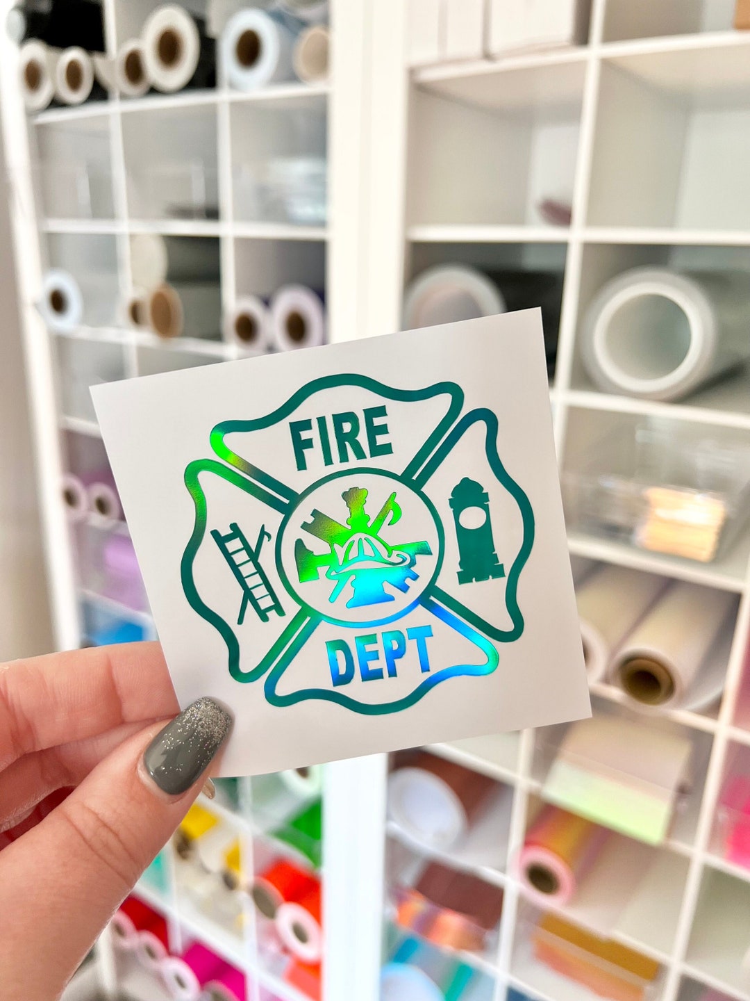 Fire Dept Sticker, Fire Dept Decal, Firefighter Car Window Decal, Fire