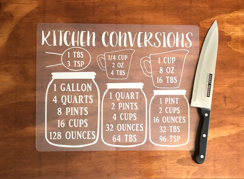 plastic cutting board with measurements
