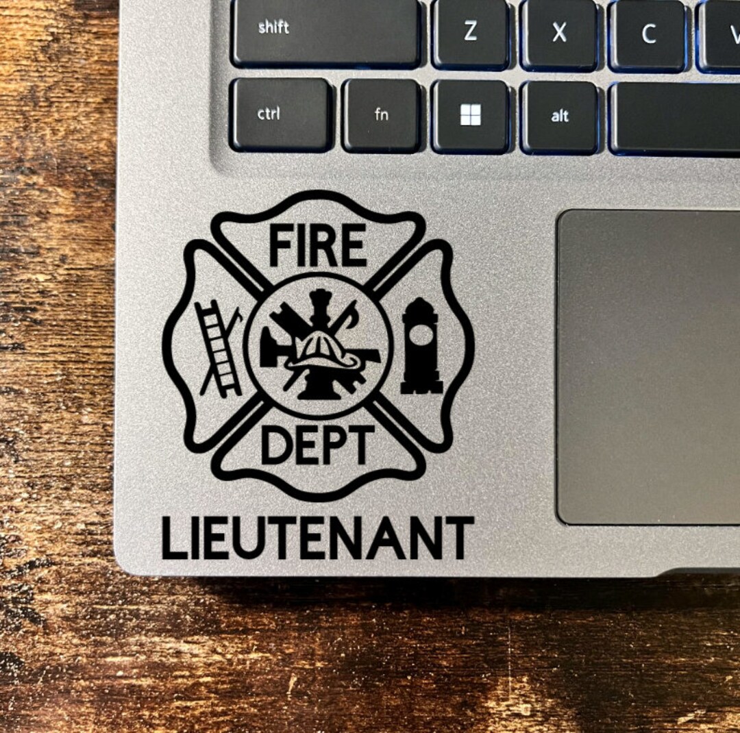 Fire Dept Lieutenant Sticker, Fire Dept Decal, Firefighter Car Window