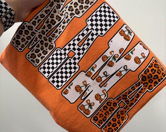 Mama Fall Shirt | Spooky Mama Shirt | Mama Tee | Comfort Colors Shirt | Mama Gift for Halloween | Mama Pumpkin Leopard
