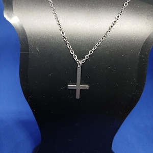Small Silver Inverted Cross, Small Silver Upside-down Cross