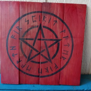 Pentacle Sign, Pentagram Sign, Wiccan sign, Pagan Sign, Wood Pentagram