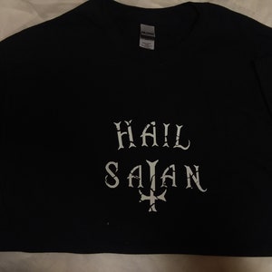 Distressed Hail Satan Black T-Shirt