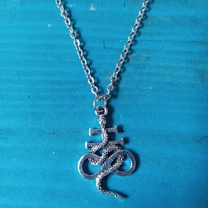 Small Snake Leviathan Cross Necklace, Leviathan Necklace