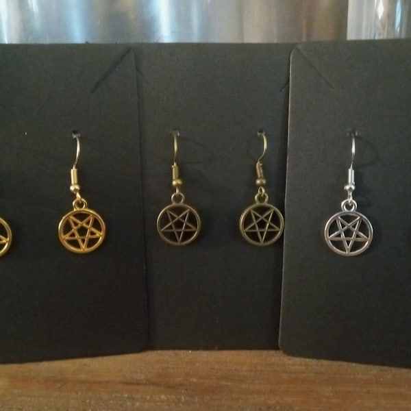 Hypoallergenic Inverted Pentagram Earrings, Upsidedown Pentagram Earrings