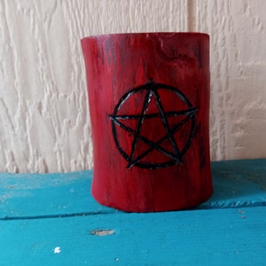Upsidedown Pentagram Candleholder, Pentagram Candleholder, Pentagram Candle Satanic Decor