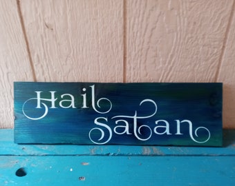 Hagel Satan teken, vrij satanisch teken, satanisch decor