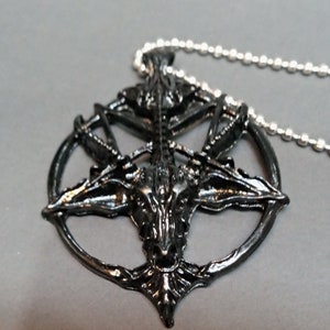 Collar/llavero/colgante de Baphomet negro