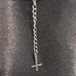 Clip on or Regular Satanic inverted Cross Earrings