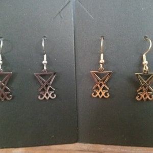 Silver Lucifers Sigil Earrings, Gold Lucifers Sigil Earrings